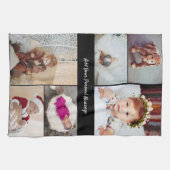 デザイン独自の6フォトコラージュ キッチンタオル (横)