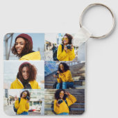 デザイン独自の6フォトコラージュ キーホルダー (裏面)