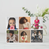 デザイン独自の6フォトコラージュ サンキューカード (スタンド正面)
