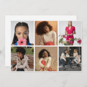 デザイン独自の6フォトコラージュ サンキューカード (正面/裏面)