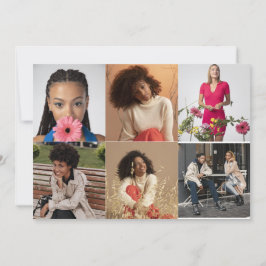 デザイン独自の6フォトコラージュ サンキューカード