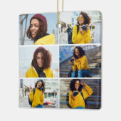 デザイン独自の6フォトコラージュ セラミックオーナメント (左)