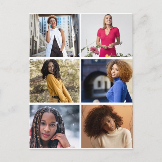 デザイン独自の6フォトコラージュ ポストカード (正面)