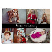 デザイン独自の6フォトコラージュ ラージペーパーバッグ (裏面)