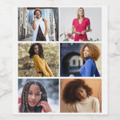 デザイン独自の6フォトコラージュ ワインラベル (シングルラベル)