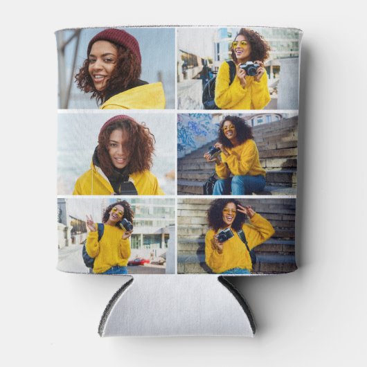 デザイン独自の6フォトコラージュ 缶クーラー (正面)