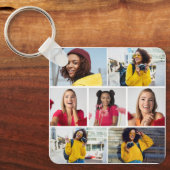 デザイン独自の7フォトコラージュ キーホルダー (正面)