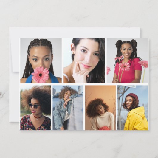 デザイン独自の7フォトコラージュ サンキューカード (正面)