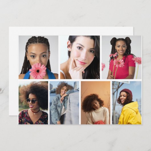 デザイン独自の7フォトコラージュ サンキューカード (正面/裏面)