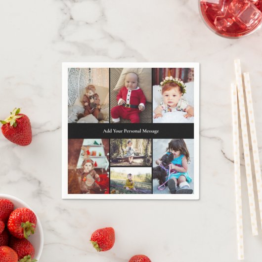 デザイン独自の7フォトコラージュ スタンダードカクテルナプキン (インサイチュ)