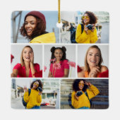 デザイン独自の7フォトコラージュ セラミックオーナメント (裏面)