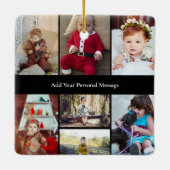 デザイン独自の7フォトコラージュ セラミックオーナメント (裏面)