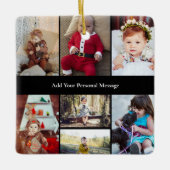 デザイン独自の7フォトコラージュ セラミックオーナメント (正面)