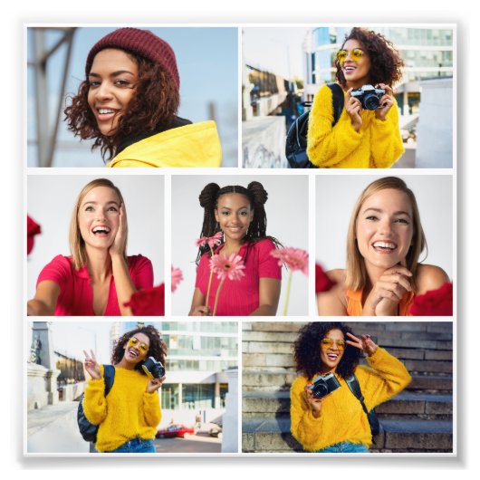 デザイン独自の7フォトコラージュ フォトプリント            (正面)