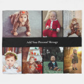 デザイン独自の7フォトコラージュ フリースブランケット (正面(横))