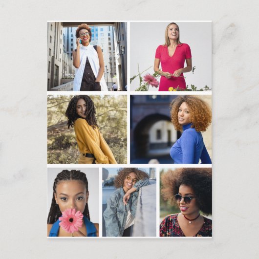 デザイン独自の7フォトコラージュ ポストカード (正面)