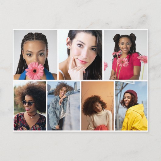 デザイン独自の7フォトコラージュ ポストカード (正面)