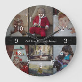デザイン独自の7フォトコラージュ ラージ壁時計 (正面)