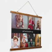 デザイン独自の7フォトコラージュ 吊り下げ型タペストリー (傾斜あり)