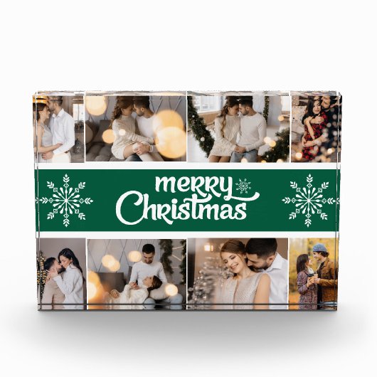 デザイン独自の8フォトコラージクリスマスホリデー フォトブロック (正面)