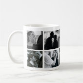 デザイン独自の8フォトコラージュ愛/家族 コーヒーマグカップ (左)