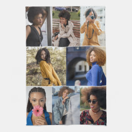 デザイン独自の8フォトコラージュ キッチンタオル