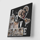 デザイン独自の8フォトコラージュ スクエア壁時計 (傾斜)