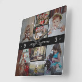 デザイン独自の8フォトコラージュ スクエア壁時計 (傾斜)