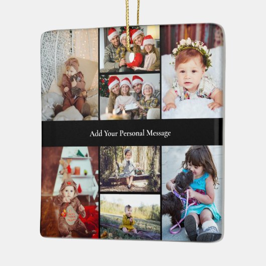 デザイン独自の8フォトコラージュ セラミックオーナメント (左)