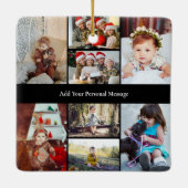 デザイン独自の8フォトコラージュ セラミックオーナメント (裏面)