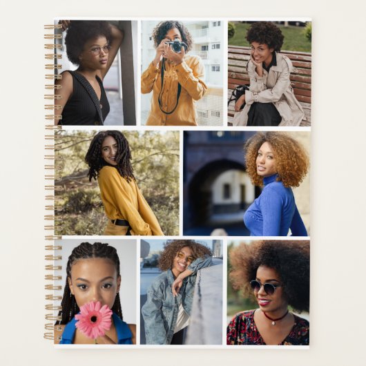 デザイン独自の8フォトコラージュ プランナー手帳 (正面)