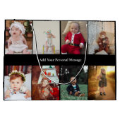 デザイン独自の8フォトコラージュ ラージペーパーバッグ (裏面)