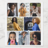 デザイン独自の8フォトコラージュ ワインラベル (シングルラベル)