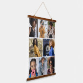 デザイン独自の8フォトコラージュ 吊り下げ型タペストリー (傾斜あり)