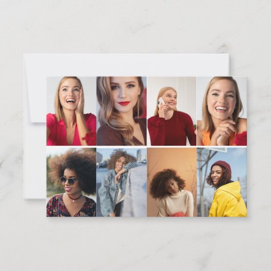 デザイン独自の8フォトコラージュ 案内状 (正面)