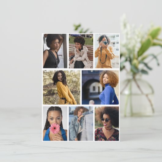 デザイン独自の8フォトコラージュ 案内状 (スタンド正面)