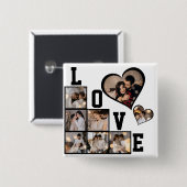 デザイン独自の8フォトコラージュ 缶バッジ (正面&裏面)