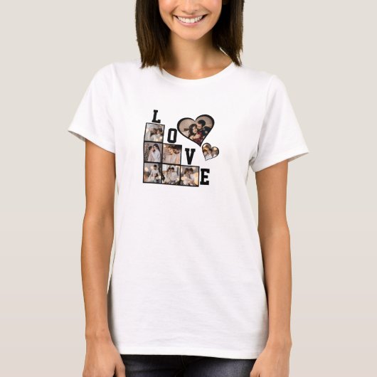 デザイン独自の8フォトコラージュ Tシャツ (正面)