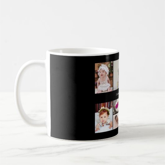 デザイン独自の9フォトコラージュ コーヒーマグカップ (左)