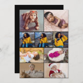 デザイン独自の9フォトコラージュ サンキューカード (正面/裏面)