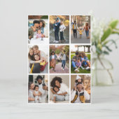 デザイン独自の9フォトコラージュ サンキューカード (スタンド正面)