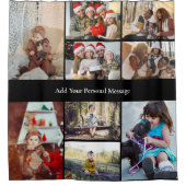 デザイン独自の9フォトコラージュ シャワーカーテン (正面)