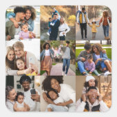 デザイン独自の9フォトコラージュ スクエアシール (正面)