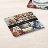 デザイン独自の9フォトコラージュ スクエアペーパーコースター (アングル)