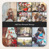 デザイン独自の9フォトコラージュ スクエアペーパーコースター (正面)