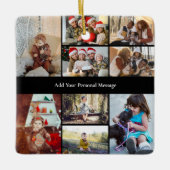 デザイン独自の9フォトコラージュ セラミックオーナメント (正面)