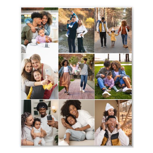 デザイン独自の9フォトコラージュ フォトプリント            (正面)