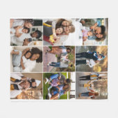デザイン独自の9フォトコラージュ フリースブランケット (正面(横))