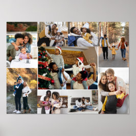 デザイン独自の9フォトコラージュ ポスター