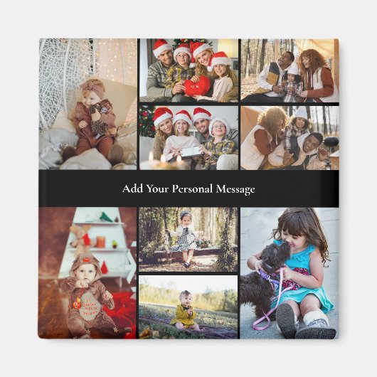 デザイン独自の9フォトコラージュ マグネット (正面)